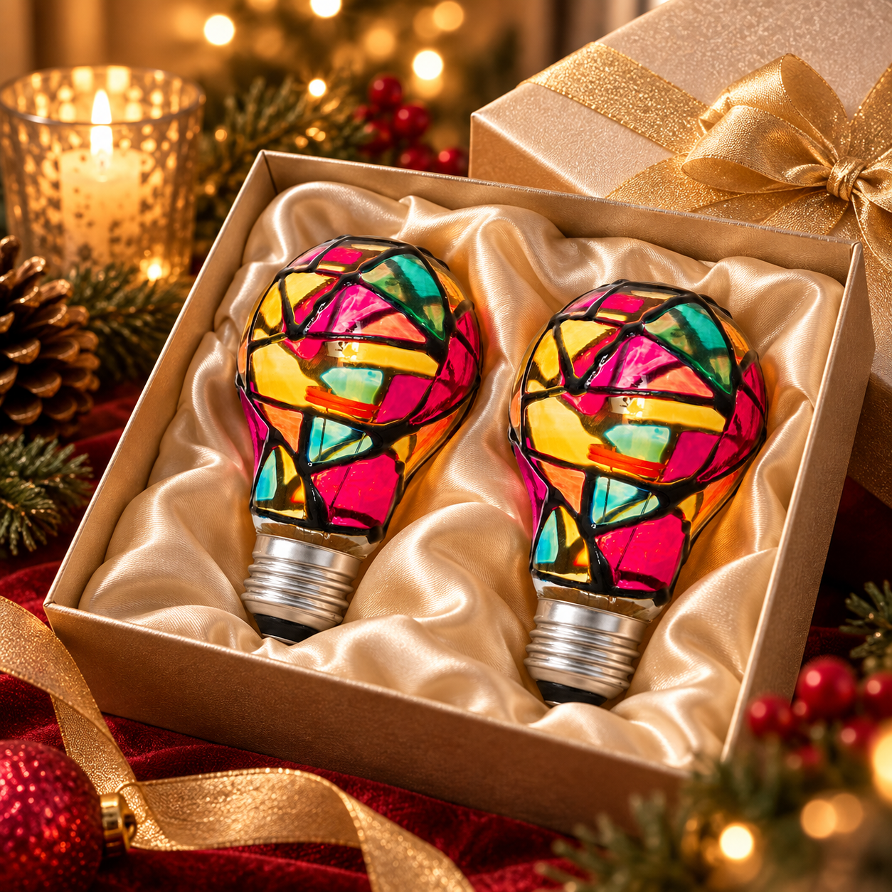 Colorful Mosaic Glass LED Light Bulb