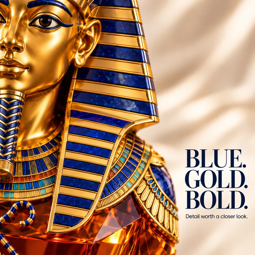 👑 Tutankhamun Pharaoh Whiskey Decanter – Ancient Egyptian Golden Mask Inspired Collectible Bottle