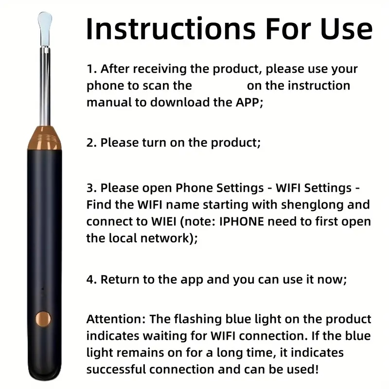 ✅8-Piece Ear Wax Removal Kit with Camera and Light