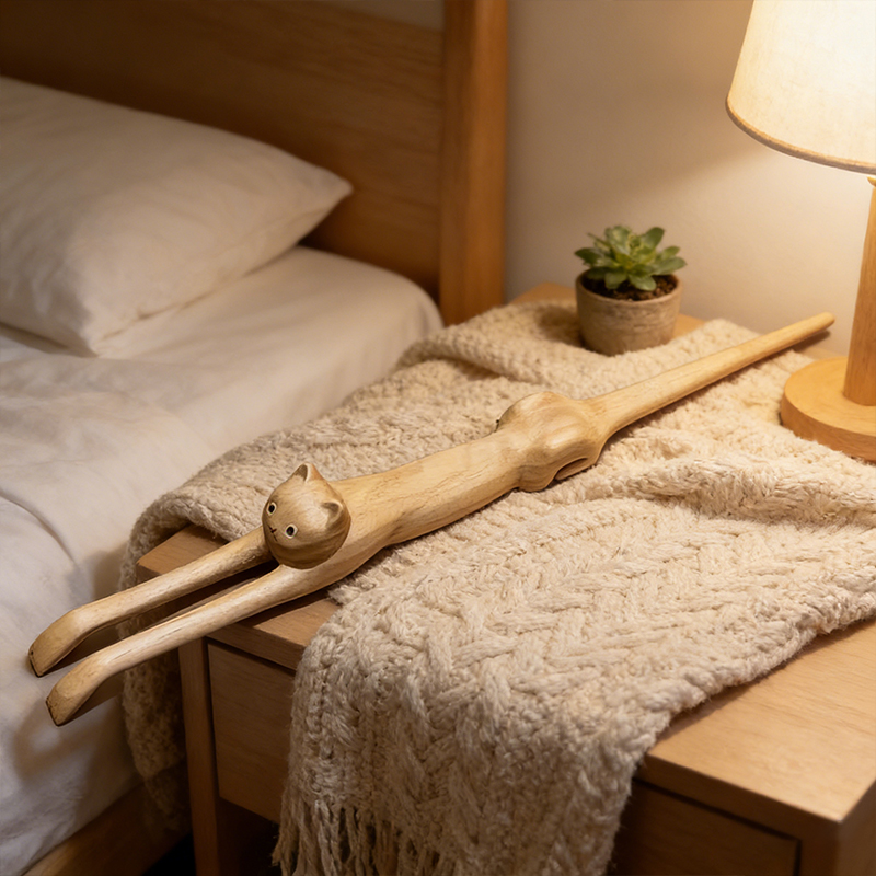 🐱✨ Cat-Shaped Wooden Back Scratcher (Your Cozy, Independent Itch Helper!) ✨🐱