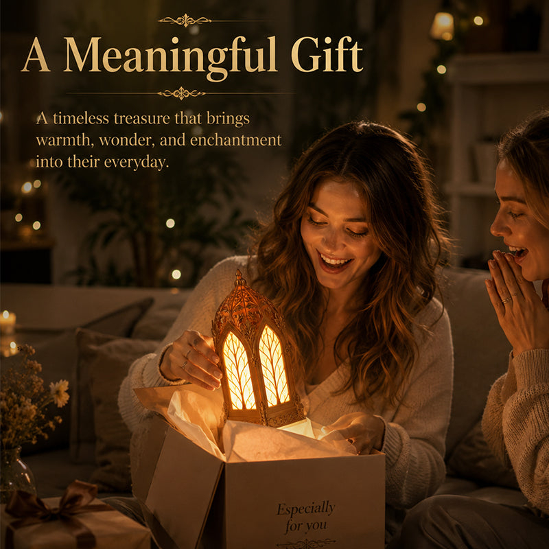 Elf Sanctuary Lamp – Warm Fantasy Table Lamp for Bedrooms, Bookshelves & Reading Nooks