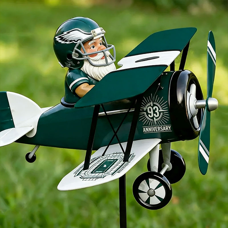 🧝‍♂️✈️ NFL Team Gnome Airplane Wind Spinner Stake – Fan Decor 🏈✨