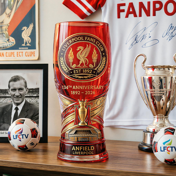 Liverpool Fans Club 134th Anniversary Collector Beer Glass 1892–2026