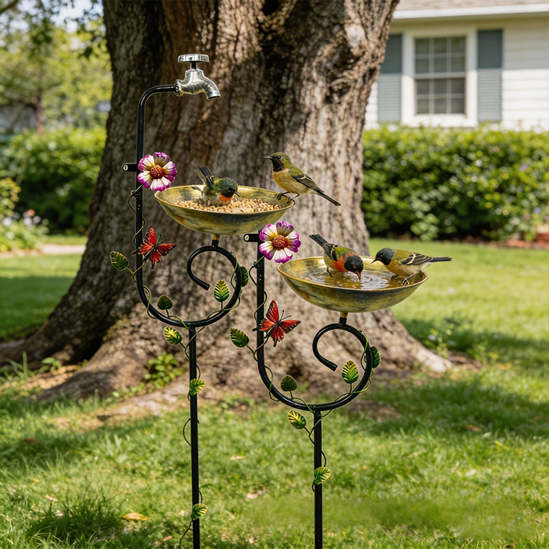 🐦 Faucet Bird Feeder & Bath – 3-in-1 Garden Stake Decor ✨