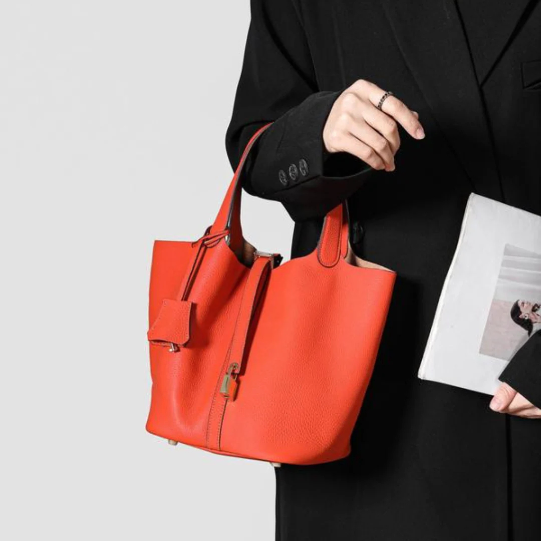 Designer Leather Bucket Bags for Women: Trendy Genuine Leather Tote Purses