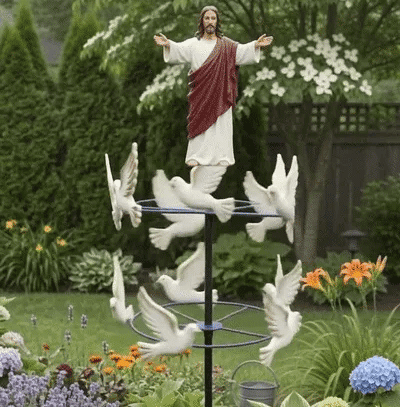 The Divine Jesus & Holy Dove Garden Wind Spinner