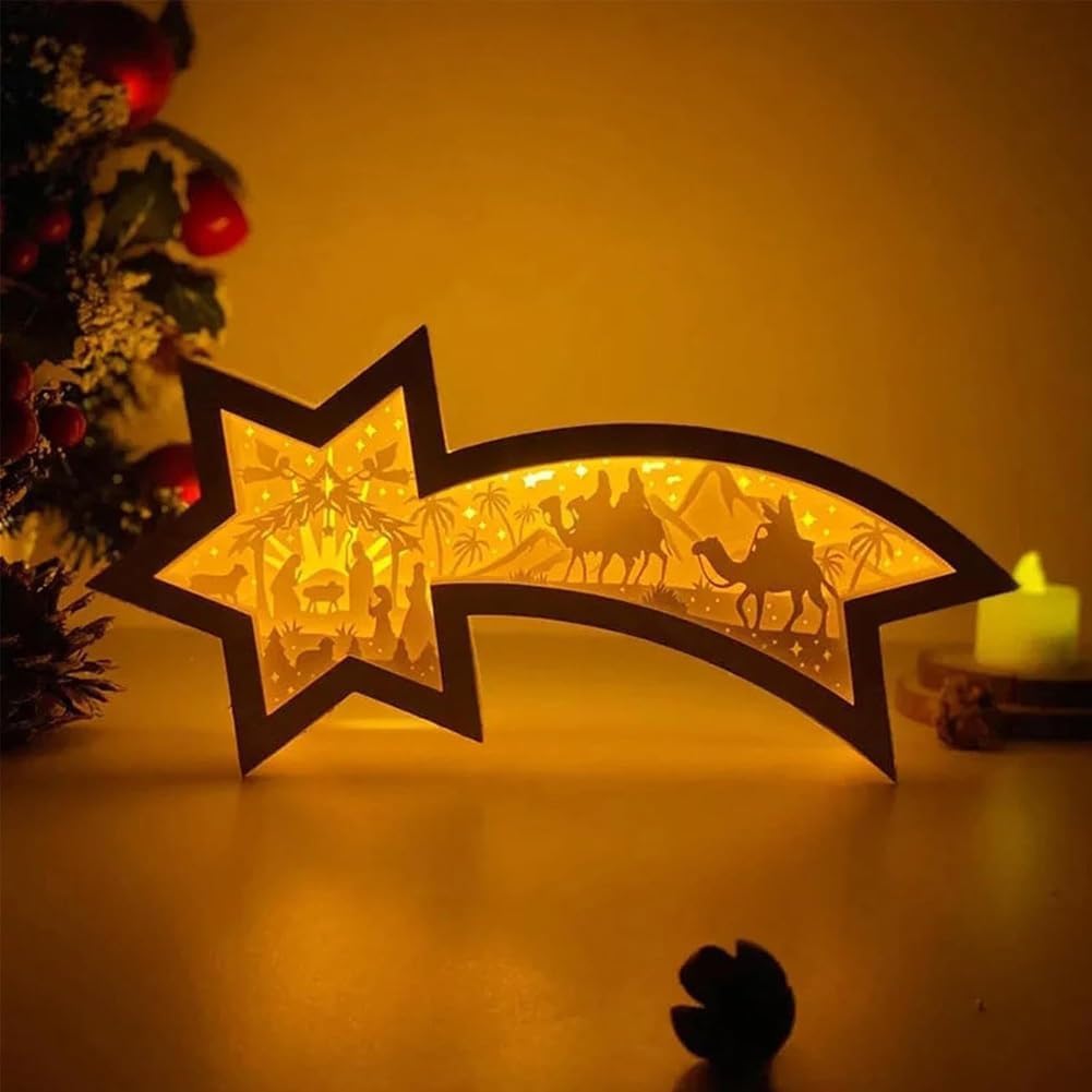 🌟LED Wooden Ornaments Star Shaped Desk Lamp