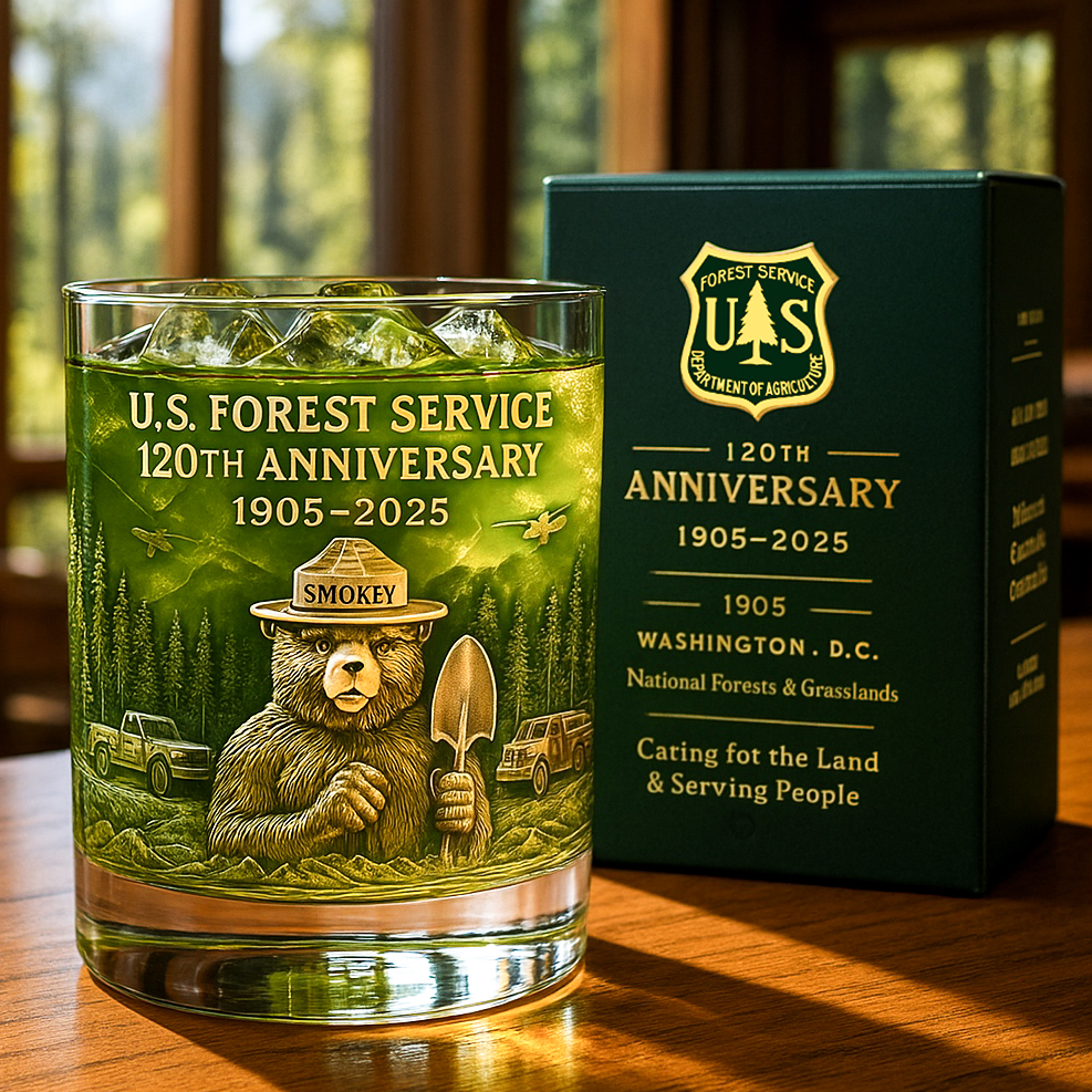 U.S. Forest Service 120th Anniversary Whiskey Glass