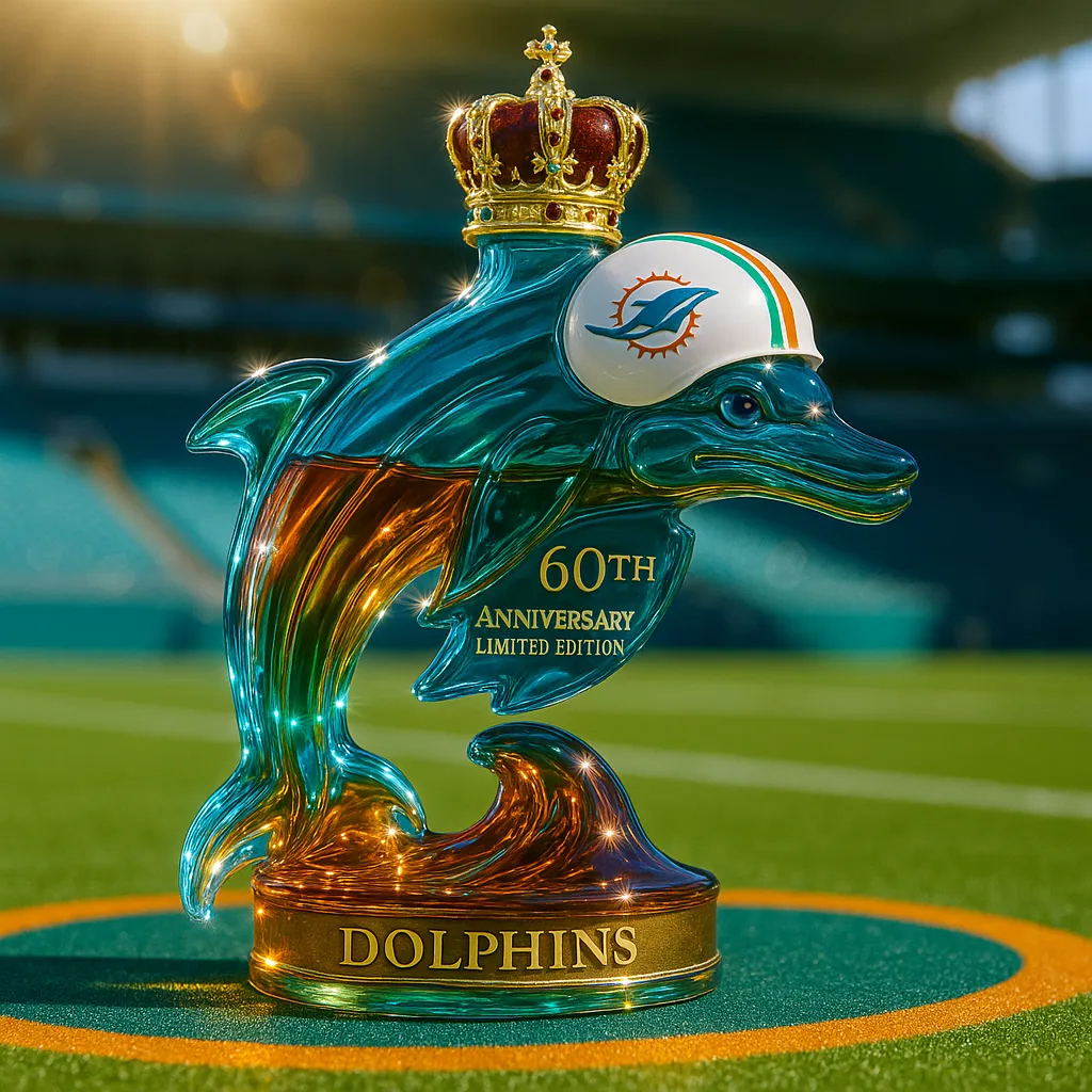 Miami Dolphins 60th Anniversary - Whiskey Bottle