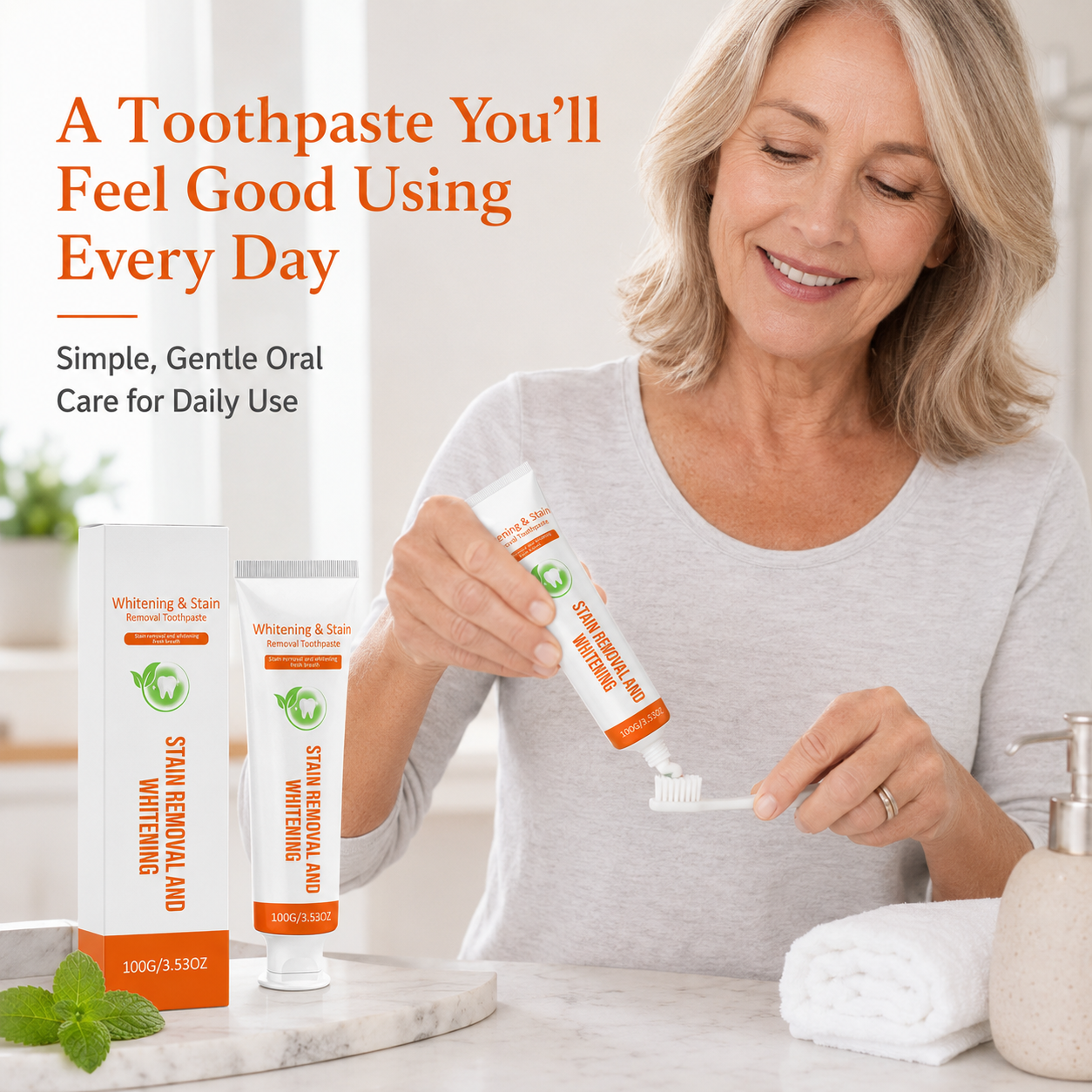 Healiplex Fluoride-Free Whitening Toothpaste – Gentle Stain Removal & Fresh Mint Daily Oral Care