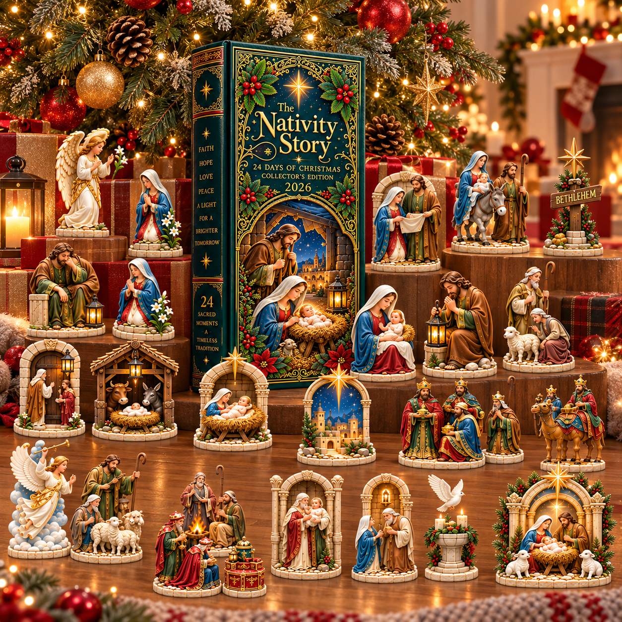 2026 Nativity Story Advent Calendar – 24 Days of Christmas Figurine Collectibles