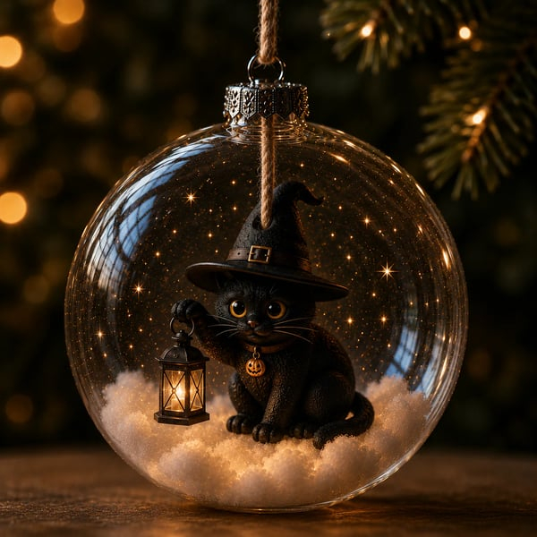 🎃 Halloween Glowing Mini Ornament Collection – Cat / Witch / Pumpkin / Ghost Lighted Decor