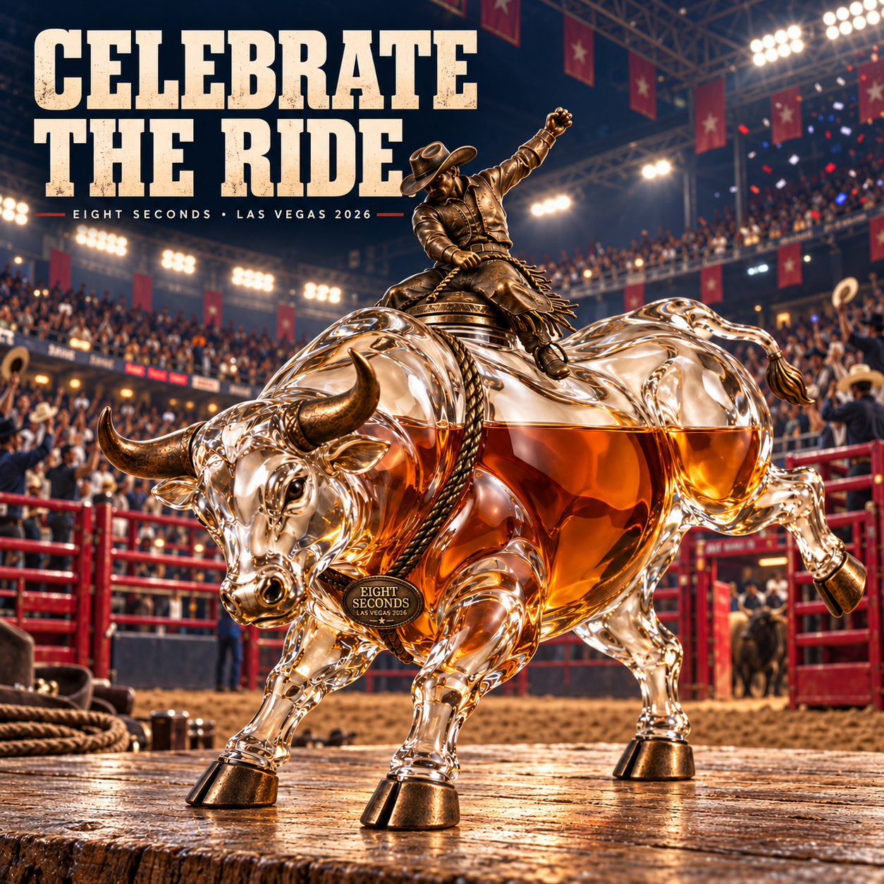Eight Seconds whiskey decanter gallery detail image ten