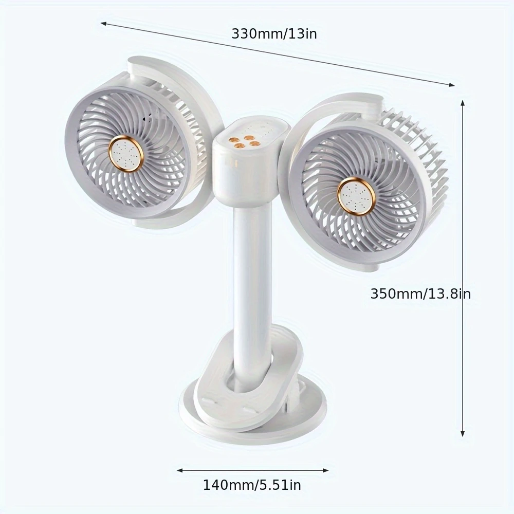 DualHead Pro – The Ultimate Multi-Scenario Desktop Circulation Fan with Dual-Blade Genius​​ 🌬️