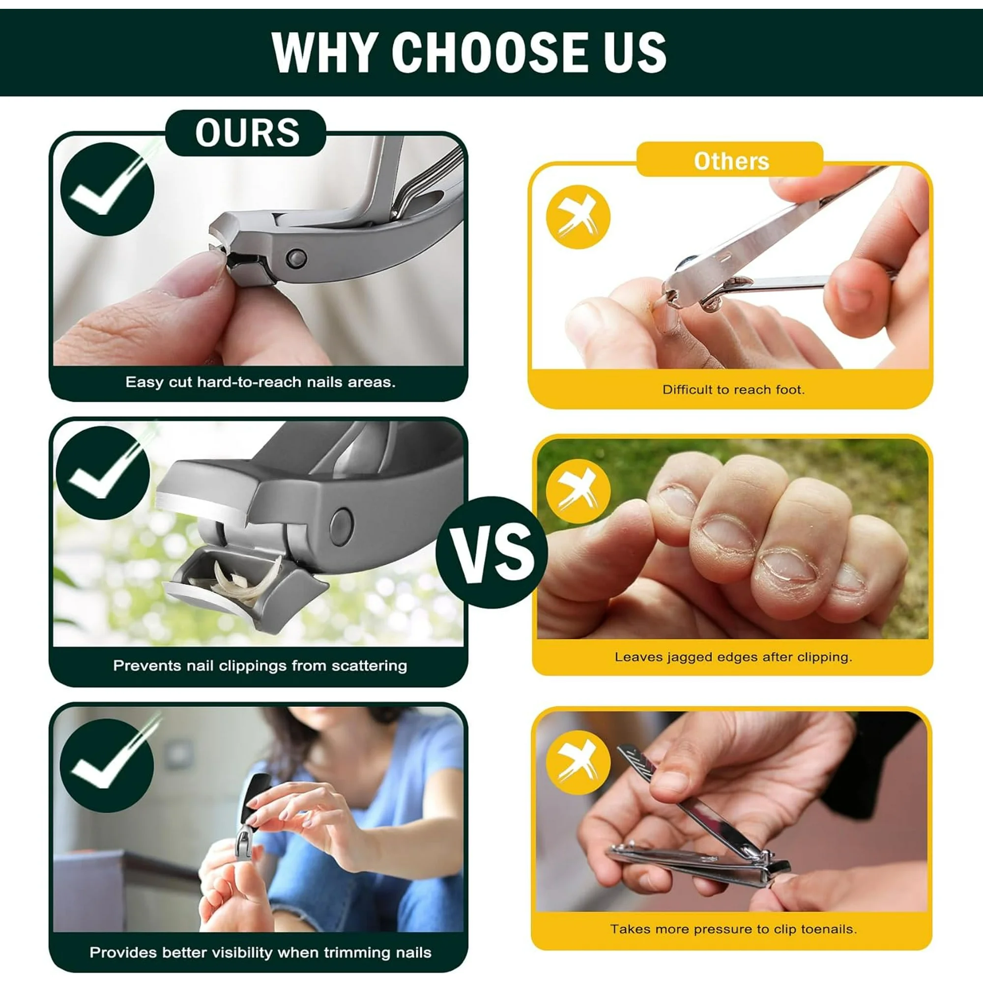 🏥Angled Toenail Clippers for Thick Toenails