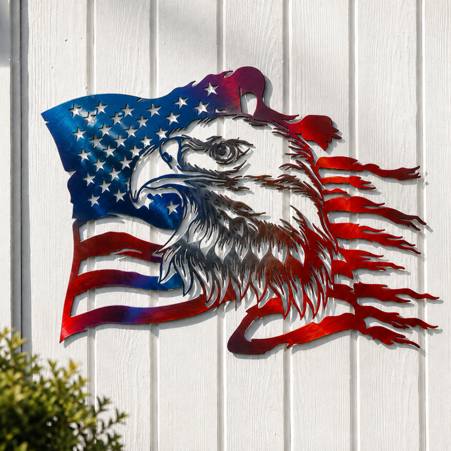🦅Patriotic Bald Eagle American Flag Wall Decor