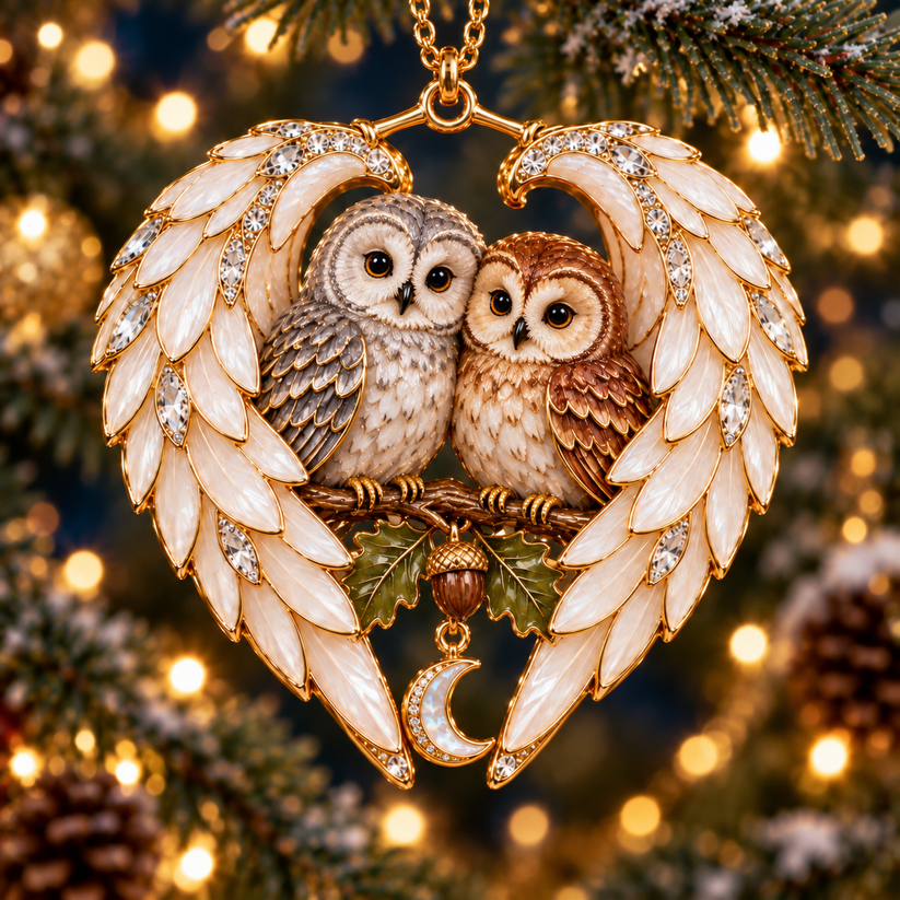 ❤2026 Angel Wing Heart Christmas Ornaments