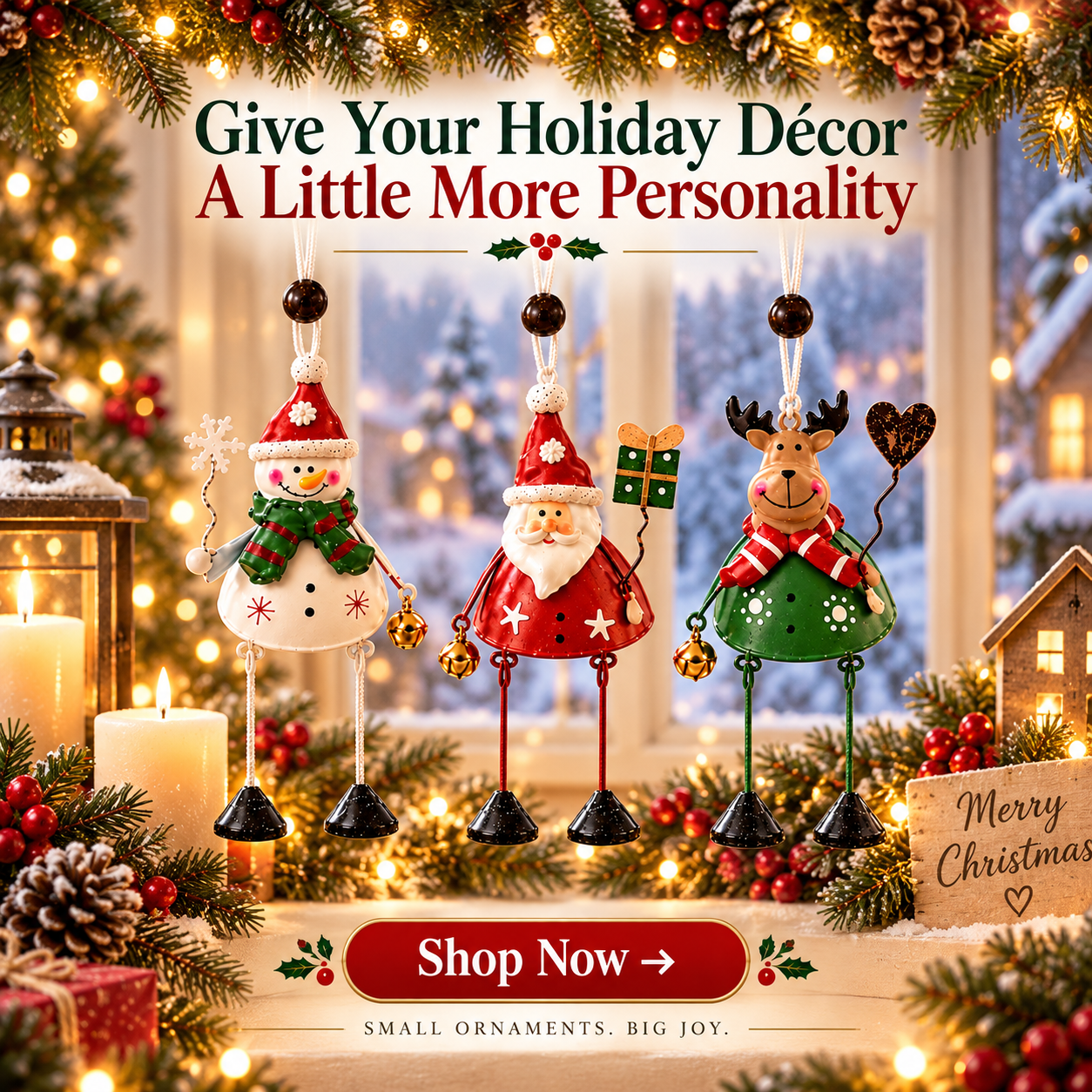 Whimsical Christmas Character Hanging Ornaments