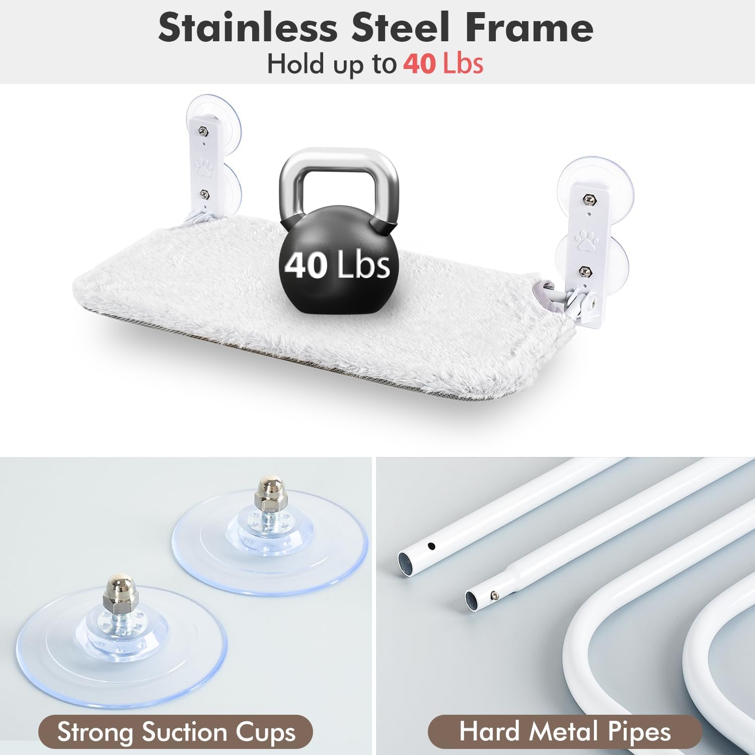 Foldable Cat Beds for Indoor Cordless Cat Window Perch