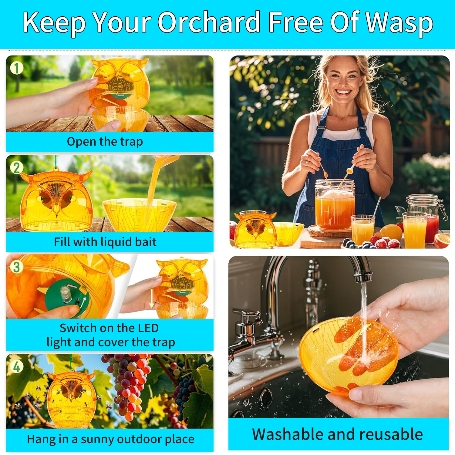 🦉⚡ 2 Pack Solar Owl Wasp Trap – Nature’s Guardian Meets High-Tech Pest Control! 🌞🐝