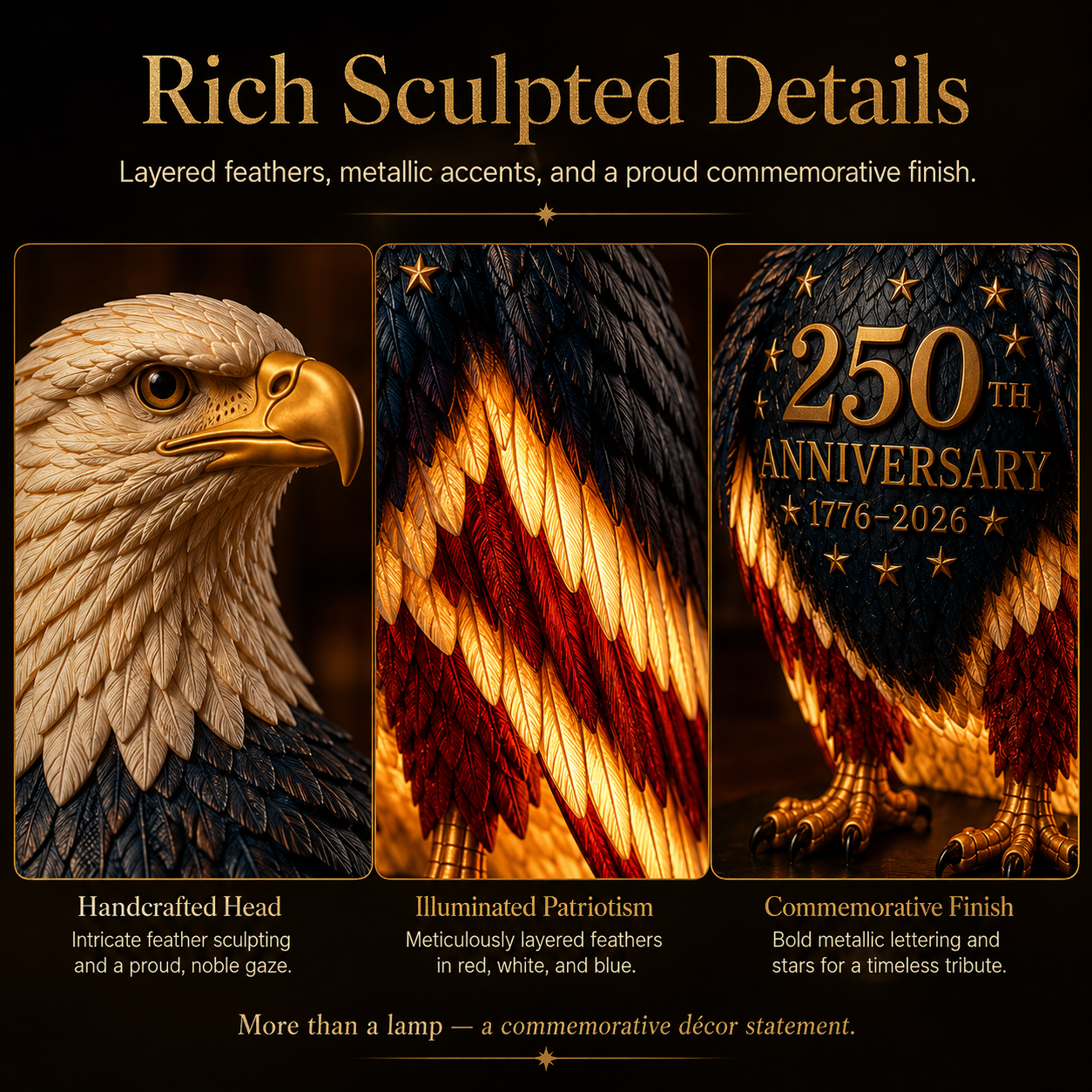🗽USA 250th Anniversary Patriotic Eagle Light