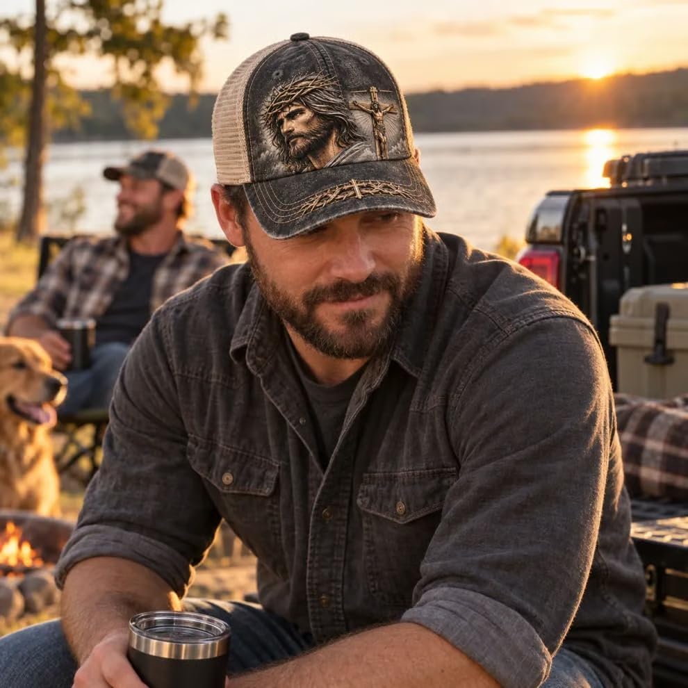 There Is No Greater Love Christian Trucker Hat