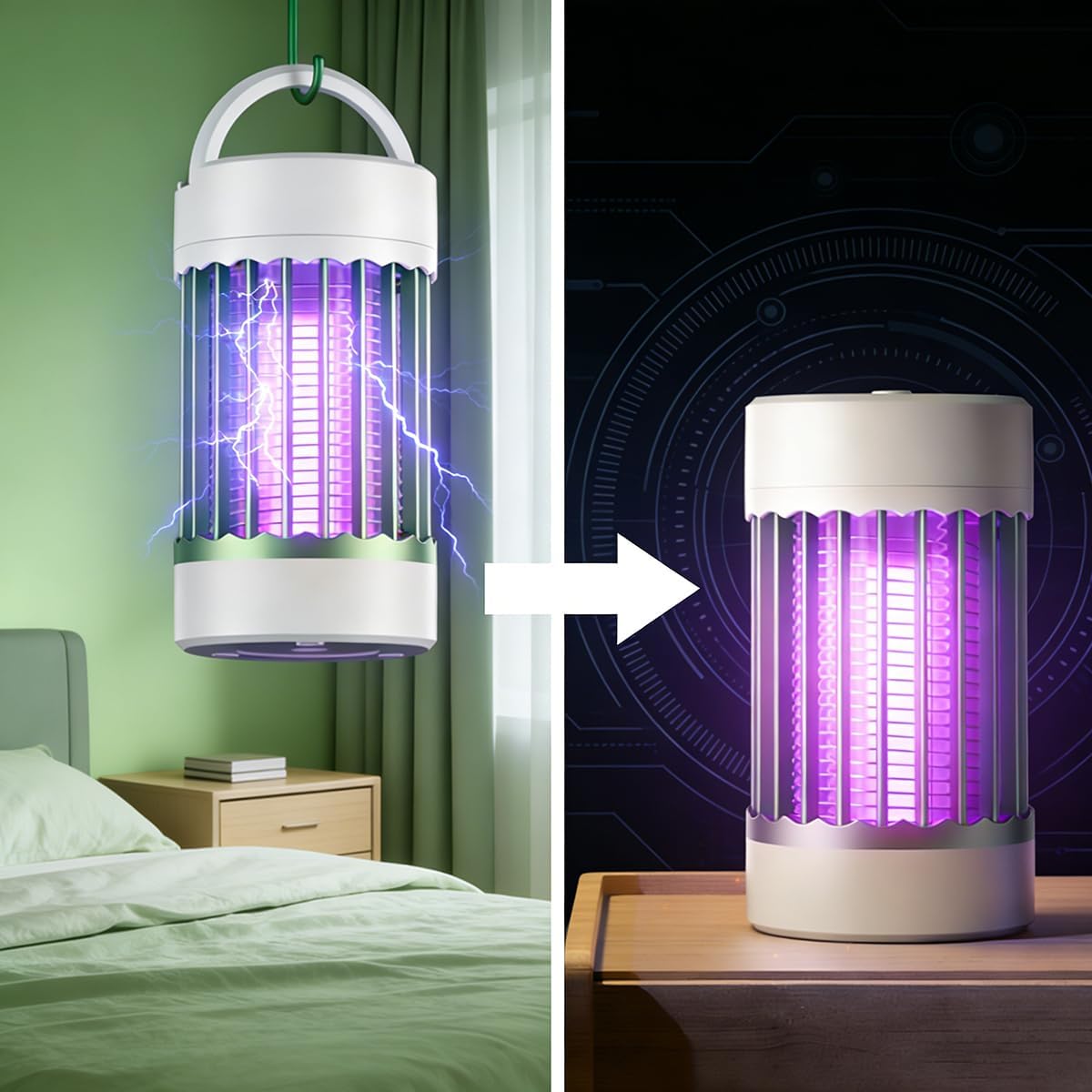3-in-1 Rechargeable Mosquito Killer Lamp – UV Light, CO2 Lure & 4000V Electric Grid