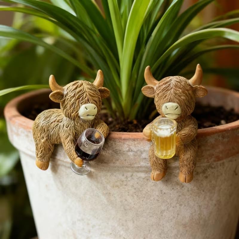 🔥🔥New Year 50% Off--Highland Cow Beer Garden Pot Buddy