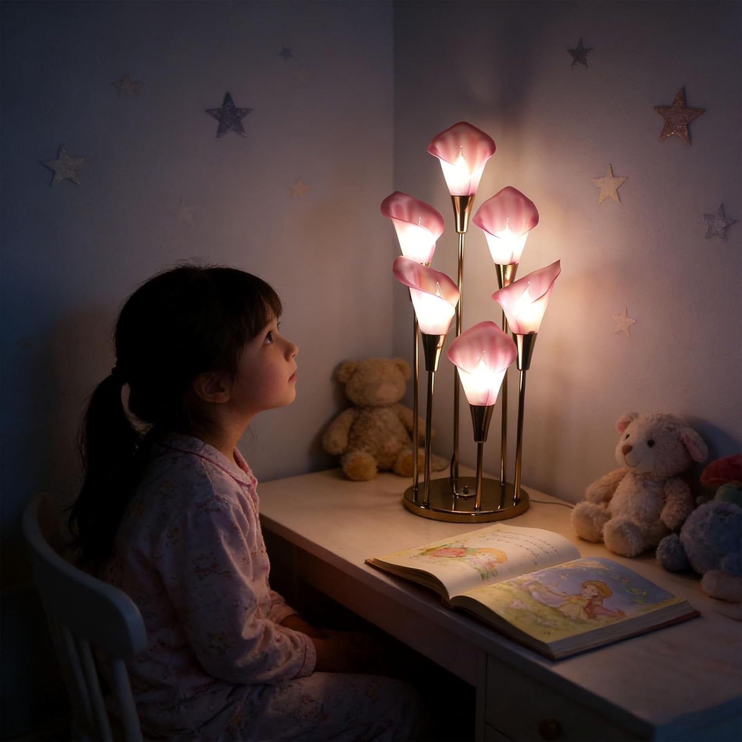 Vintage Regency Pink Calla Lily Lamp🌸✨