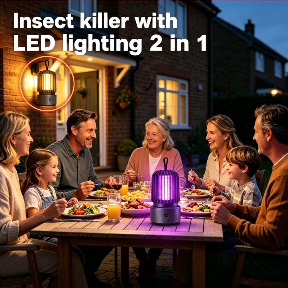 Portable 2-in-1 UV Bug Zapper & Night Light