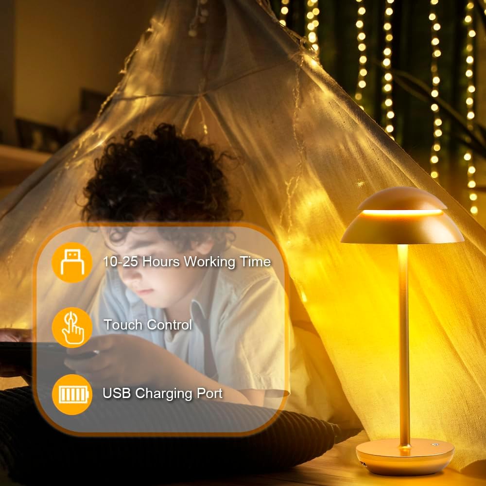 Cordless Table Lamp - Rechargeable Waterproof Desk Light