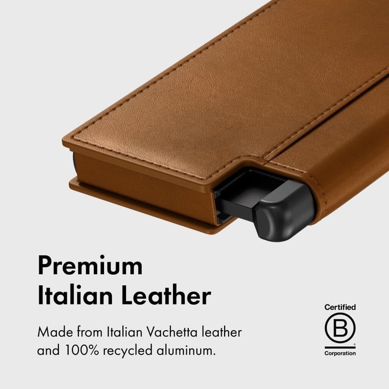 💖Handcrafted Italian Leather Wallet – RFID Blocking, Quick-Access Button, Holds 1–14 Cards & Bills