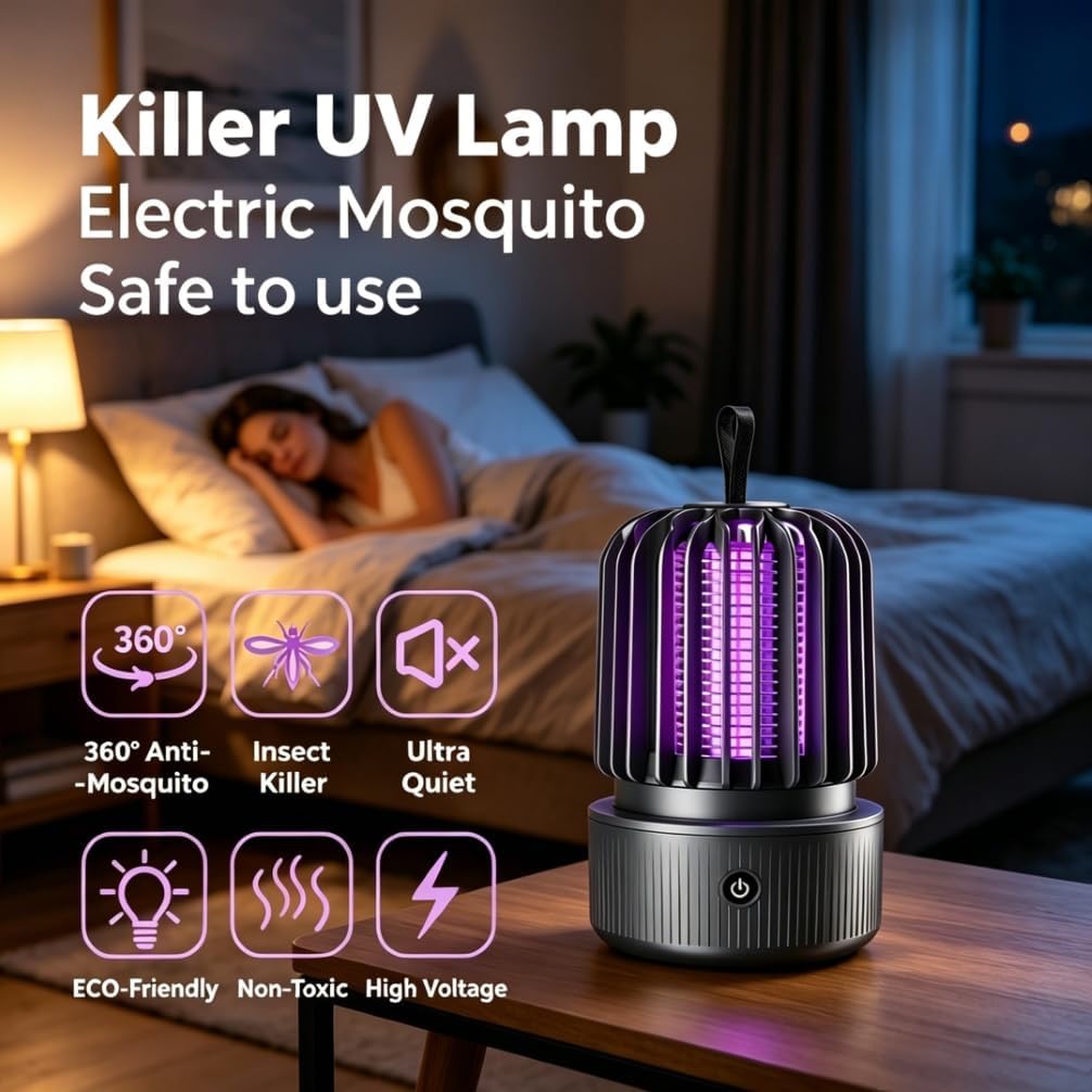 Portable 2-in-1 UV Bug Zapper & Night Light