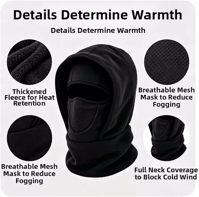 Thermal Fleece Balaclava Windproof Winter Ski Mask