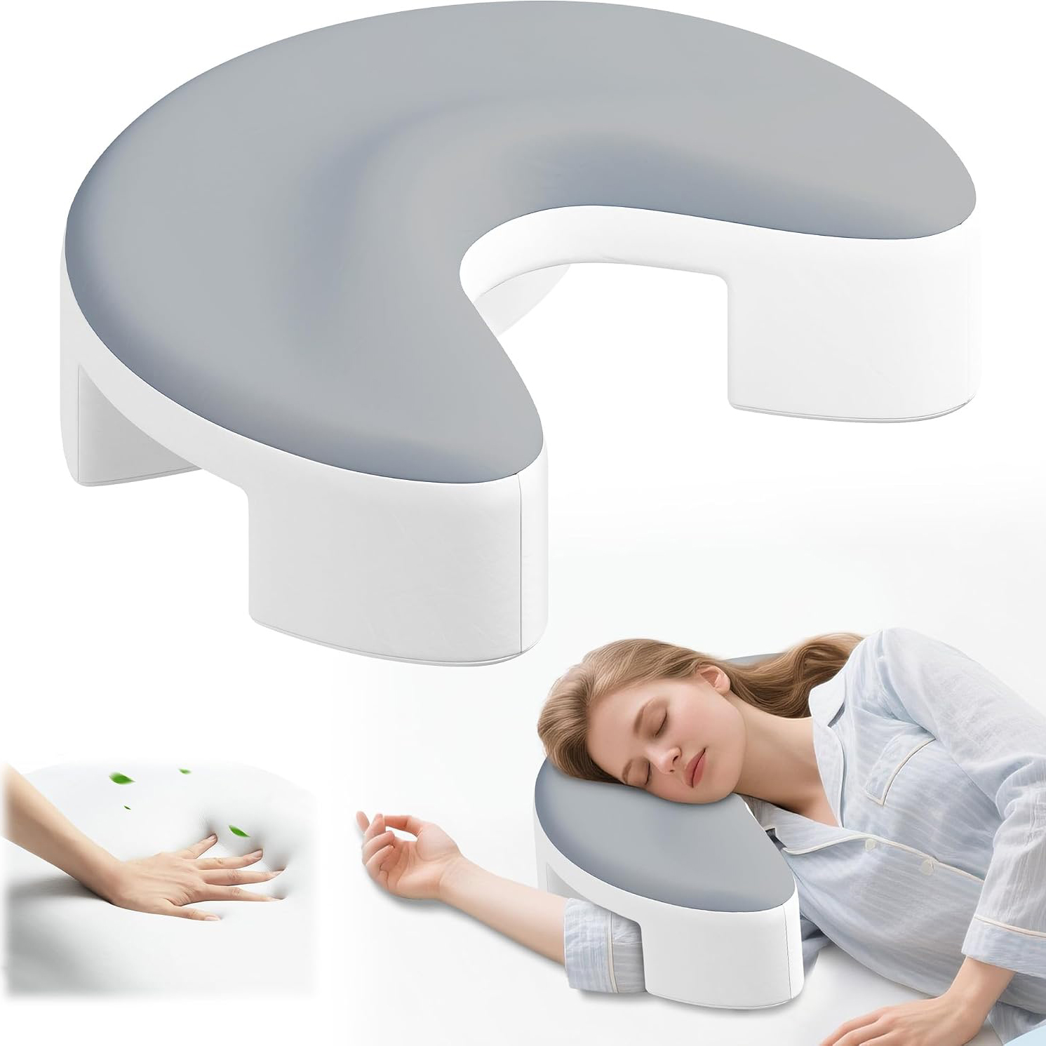 Side Sleeper Pillow with Arm Holes -arm Pillow Ergonomic for Cervical, Neck, Shoulder & Rotator Cuff Pain Relief