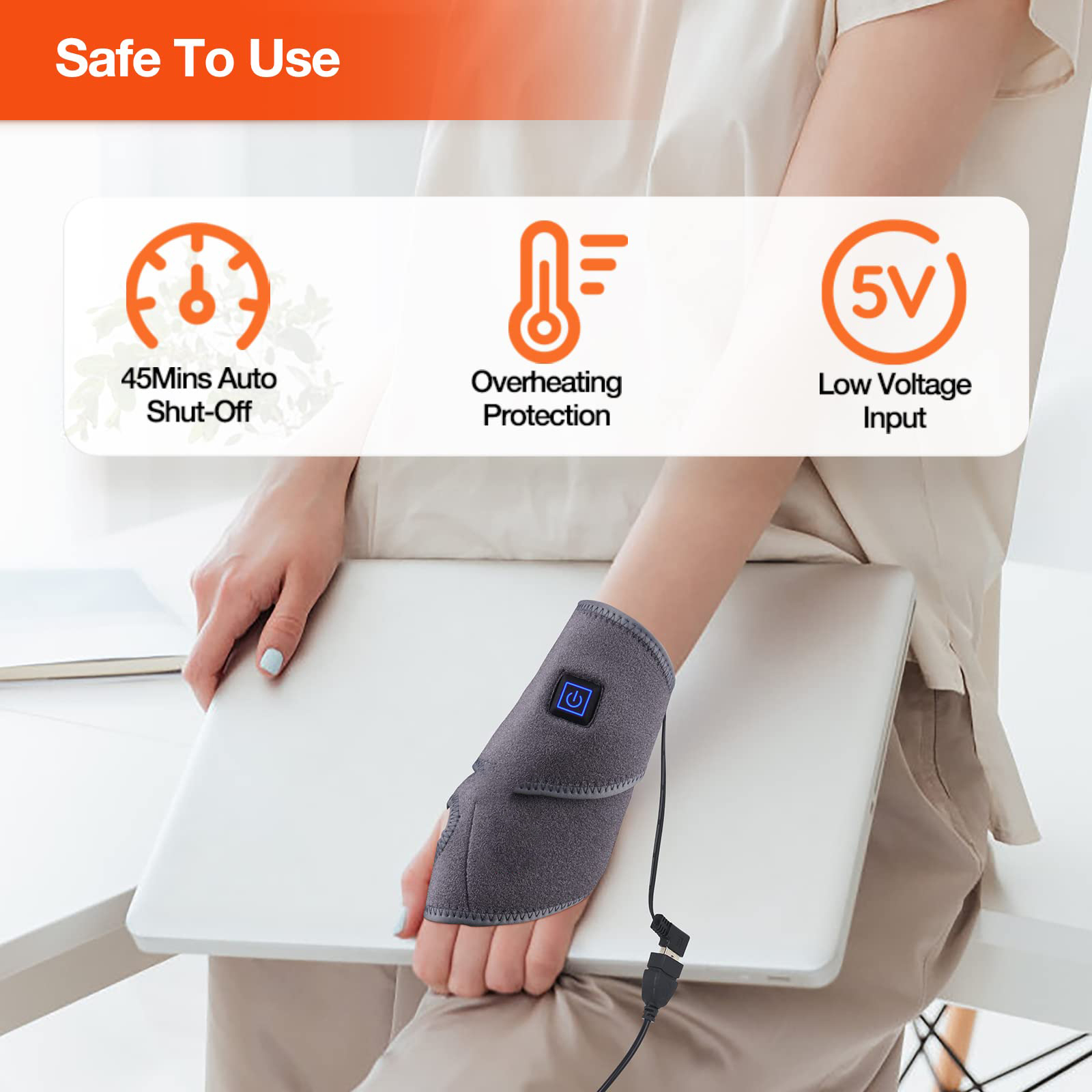 Usb Rechargeable Heating Wrist Guard