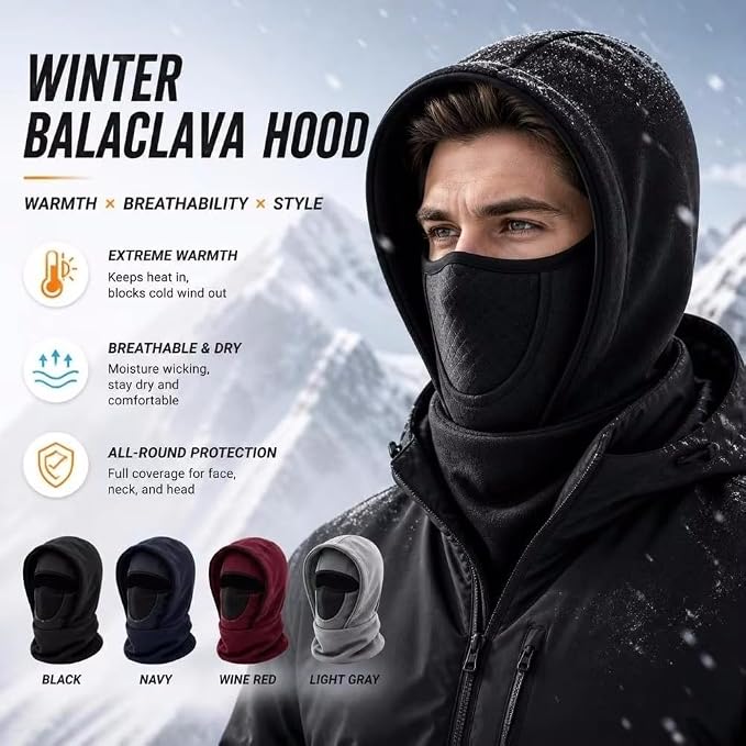 Thermal Fleece Balaclava Windproof Winter Ski Mask