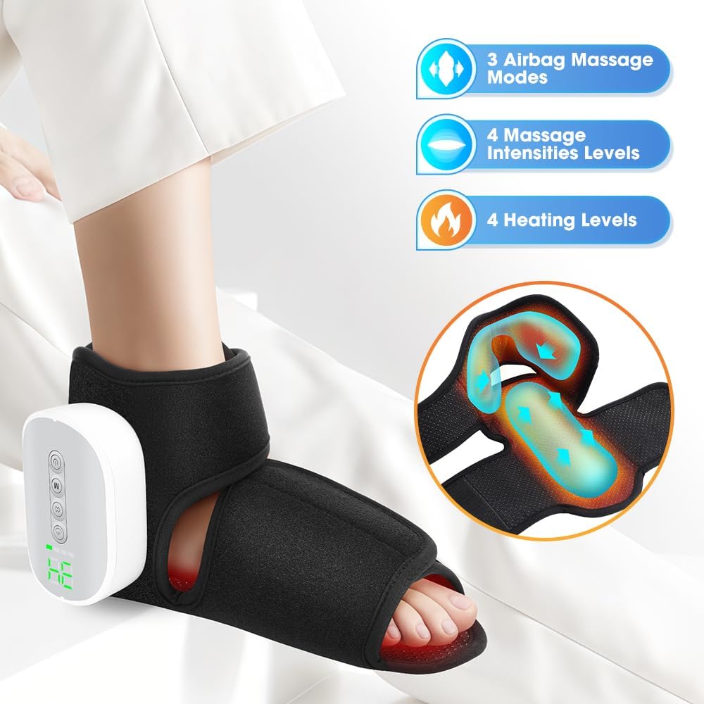 USB C rechargeable cordless ankle and foot massager