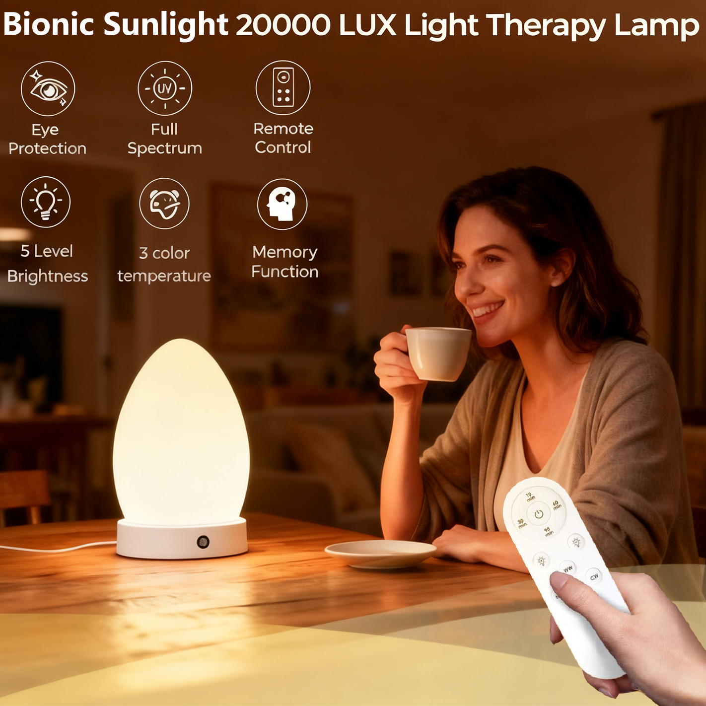 20000Lux SAD Light Therapy Lamp