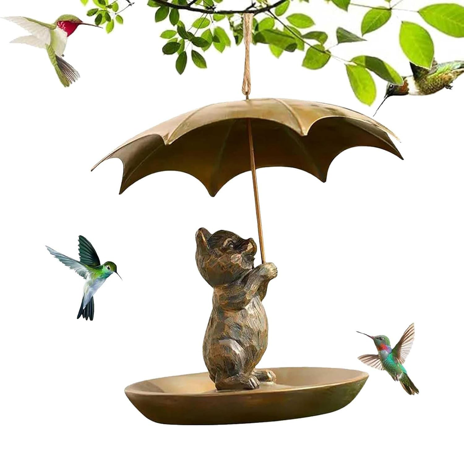 Girl Next Door Animal Bird Feeder with Umbrella