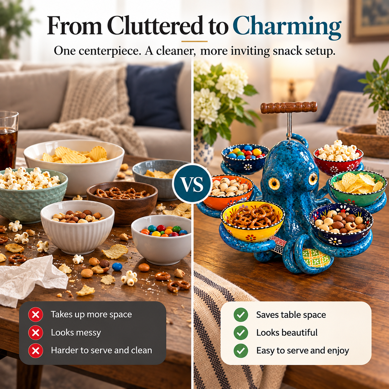 Whimsical Octopus Snack Serving Tray