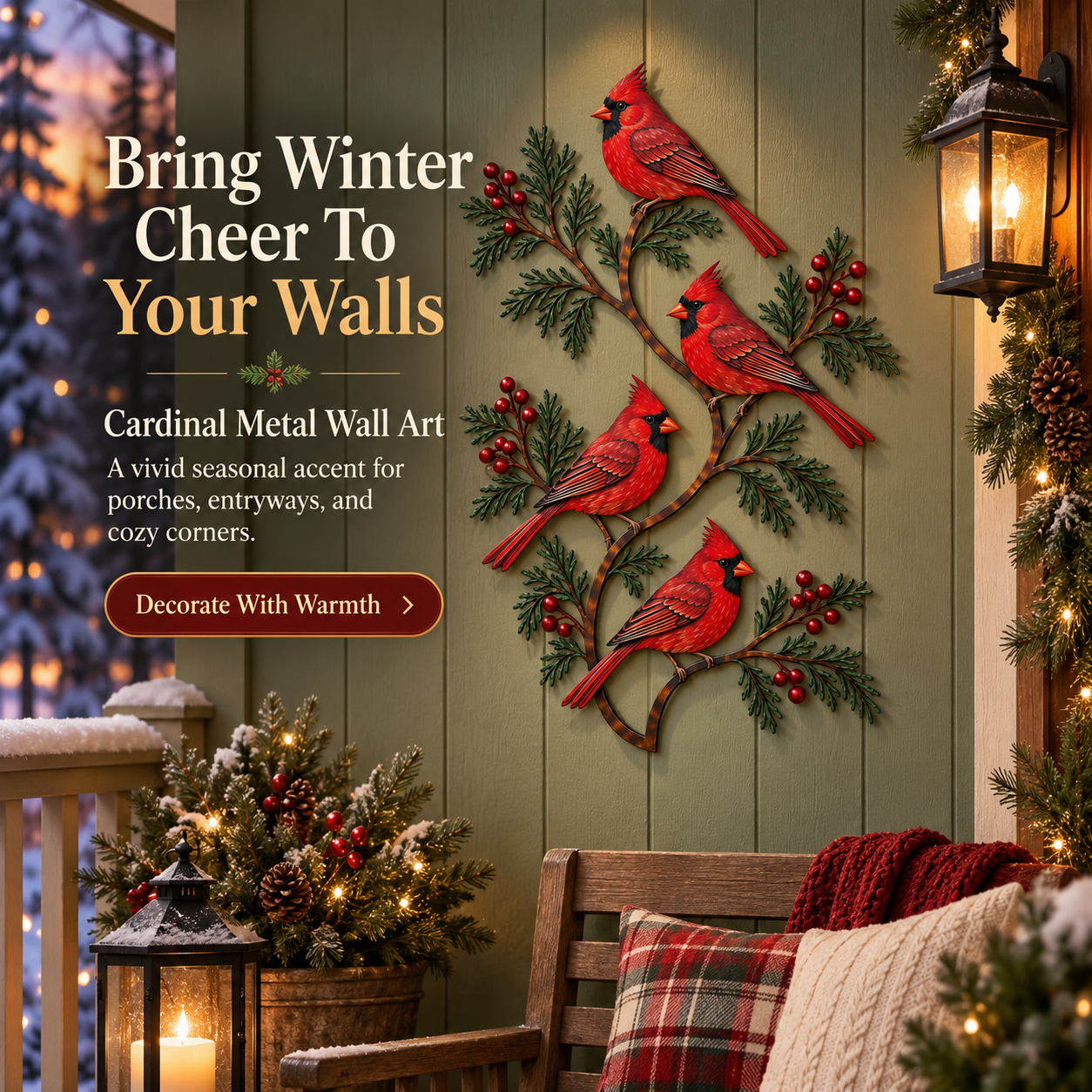 Cardinal/Chickadee Metal Wall Decor