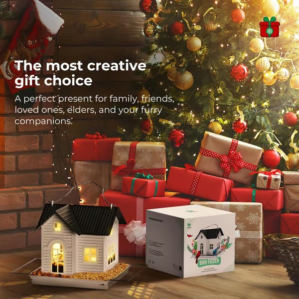 Solar Bird Feeders for Outdoors Hanging - Attract Wild Birds & Cardinals