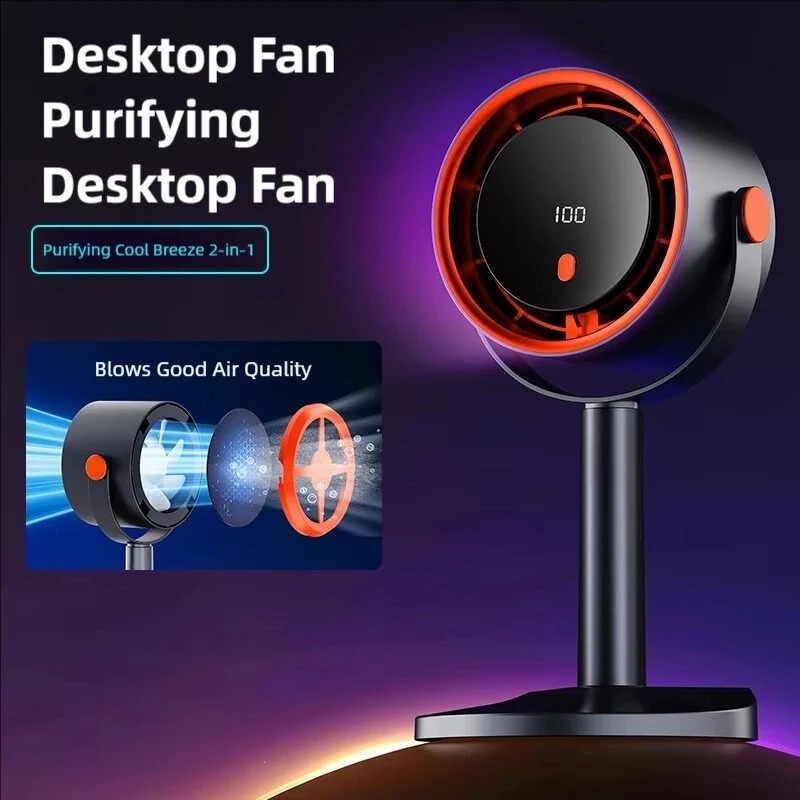 2-In-1 USB Rechargeable Portable Desktop Cooling Fan