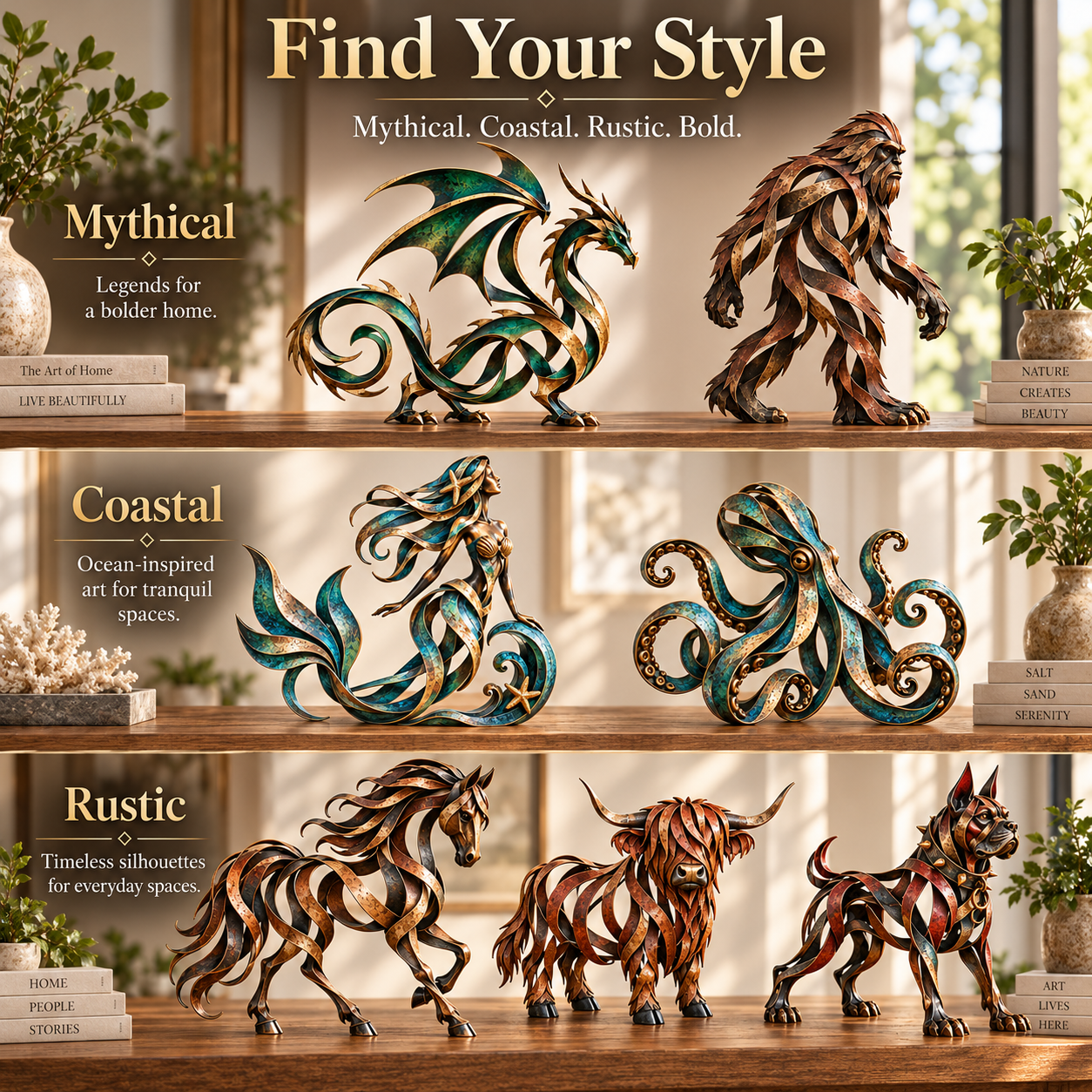 Ribbon-Form Metal Sculpture Collection