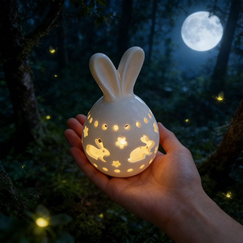 🐰 Easter Bunny Egg Resin Night Light – Soft Glow Spring Decor 💡✨