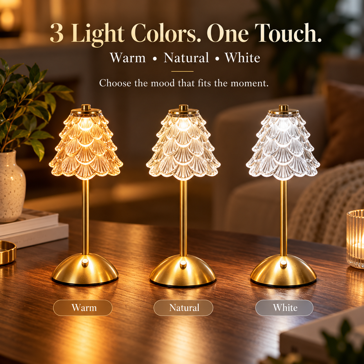 Rechargeable Crystal Tree Table Lamp