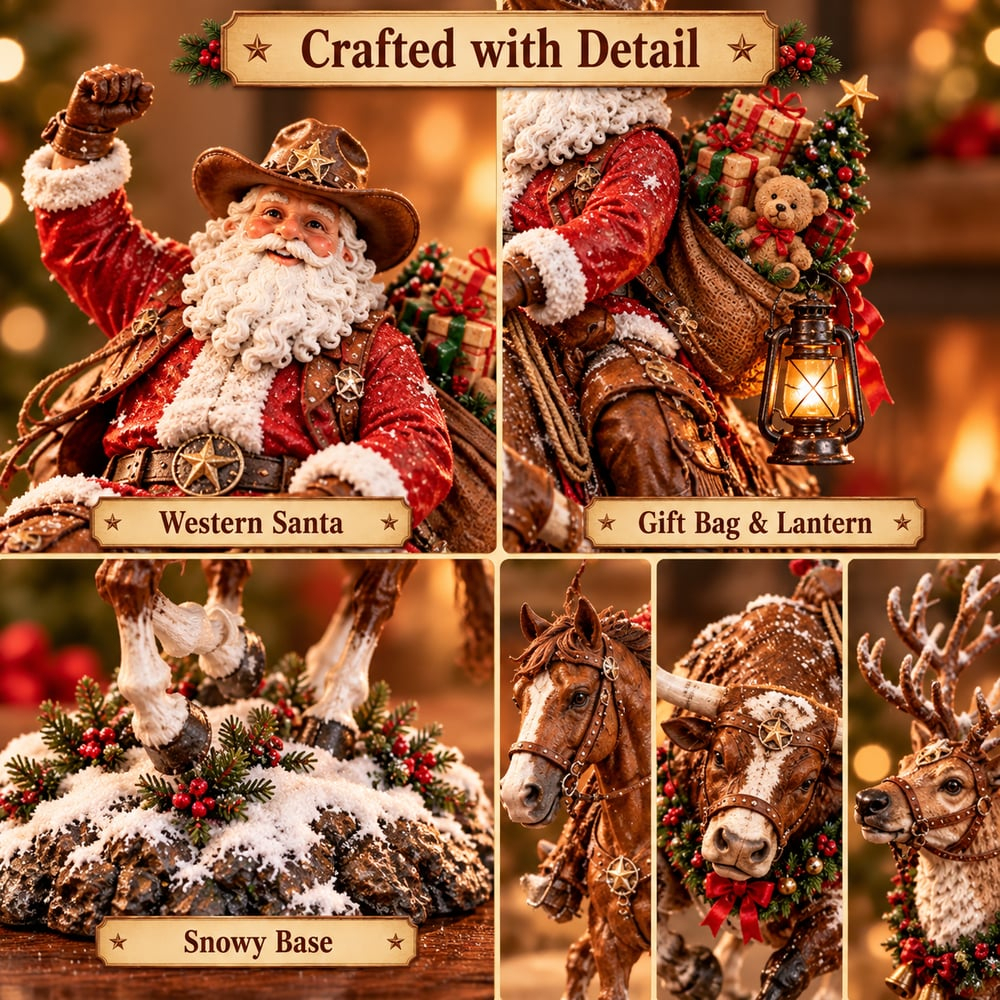 🤠🎄 Home for Christmas Cowboy Santa – Rustic Western Holiday Memory Keepsake