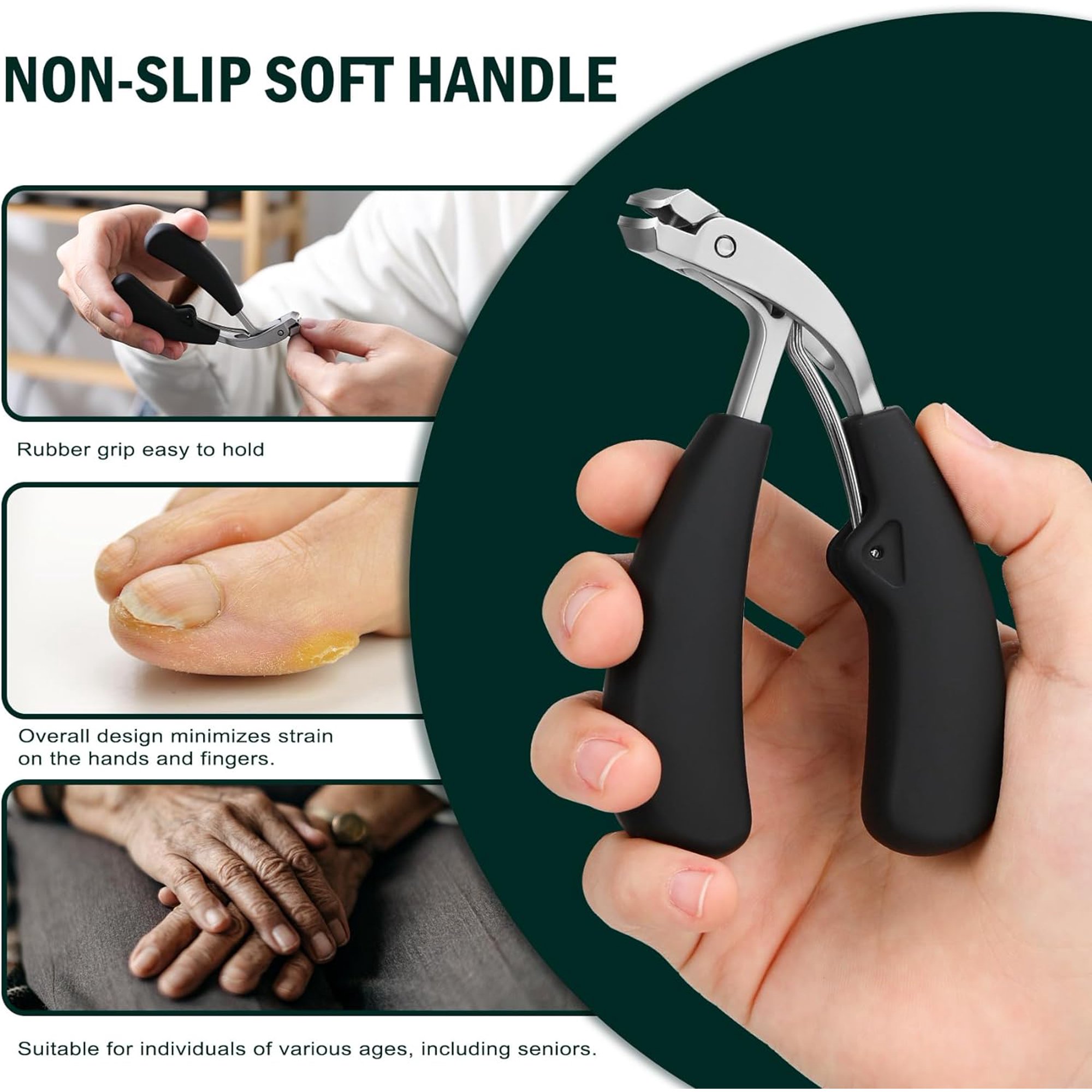 🏥Angled Toenail Clippers for Thick Toenails