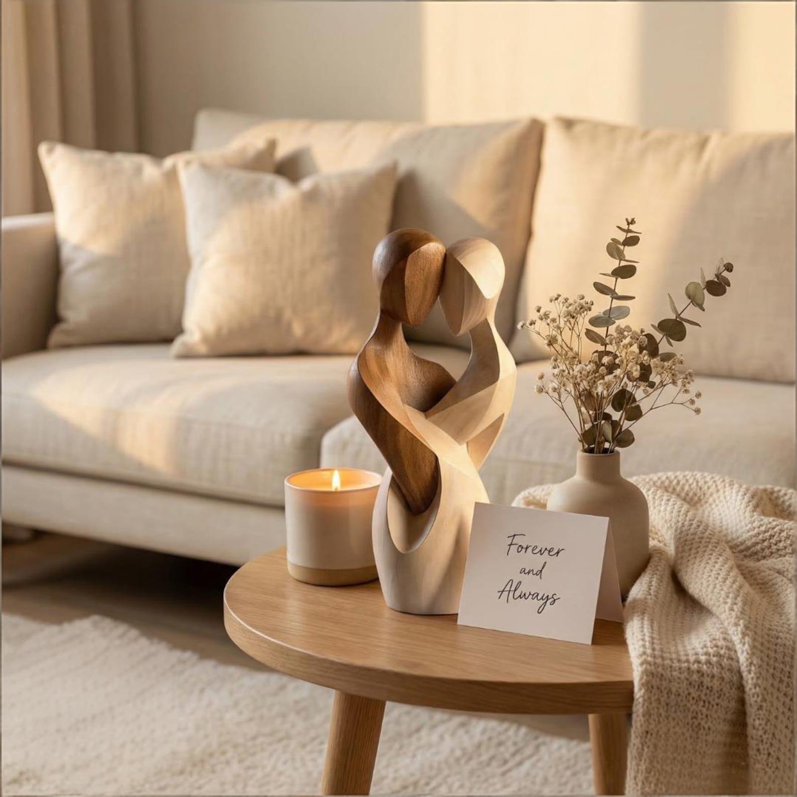 ❤Wooden “Embrace” Sculpture Ornament